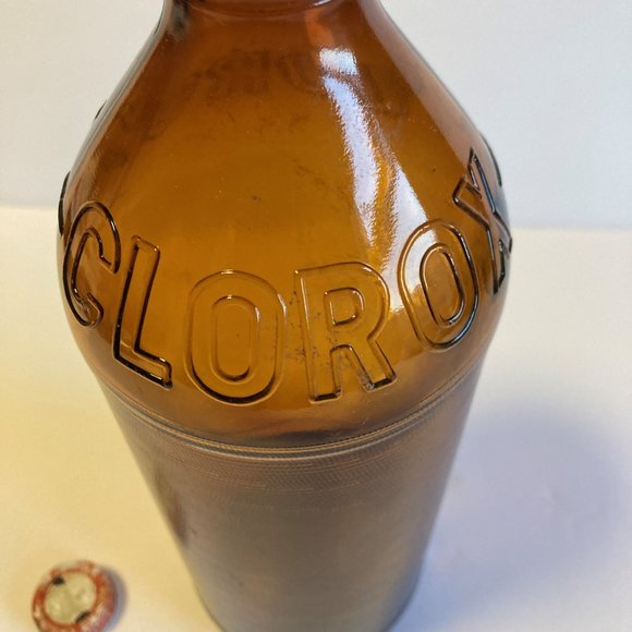 Vintage Antique C-L-O-R-O-X 16oz. Brown Glass Bottle - Picture 5 of 9